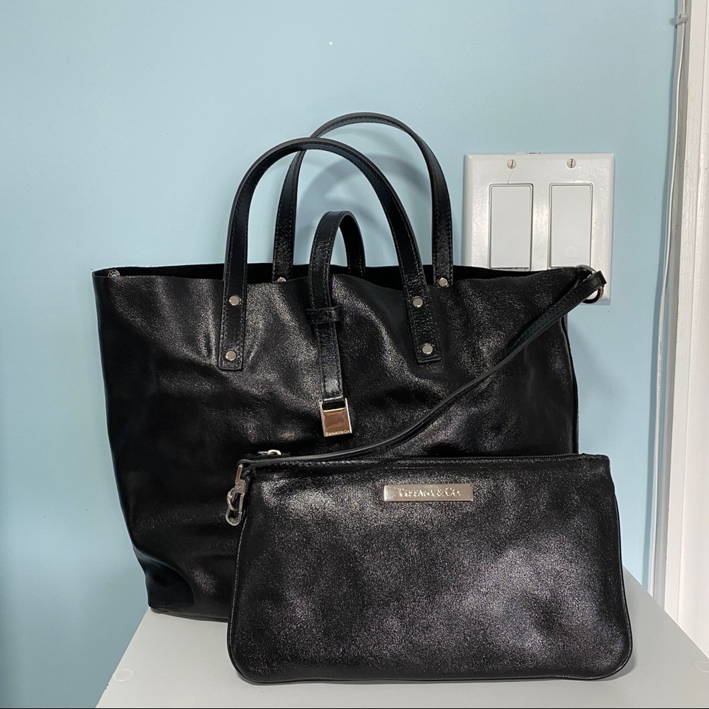 Tiffany & Co. Reversible Black Small Leather/Suede Tote